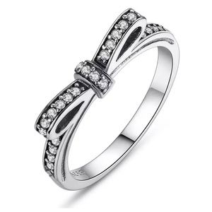 925 Sterling Silver Bow Knot Ring, Pandora Style